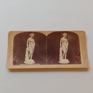ANTIQUE STEREOGRAPH CARD Hiram Powers, Greek Slave Sculpture Art